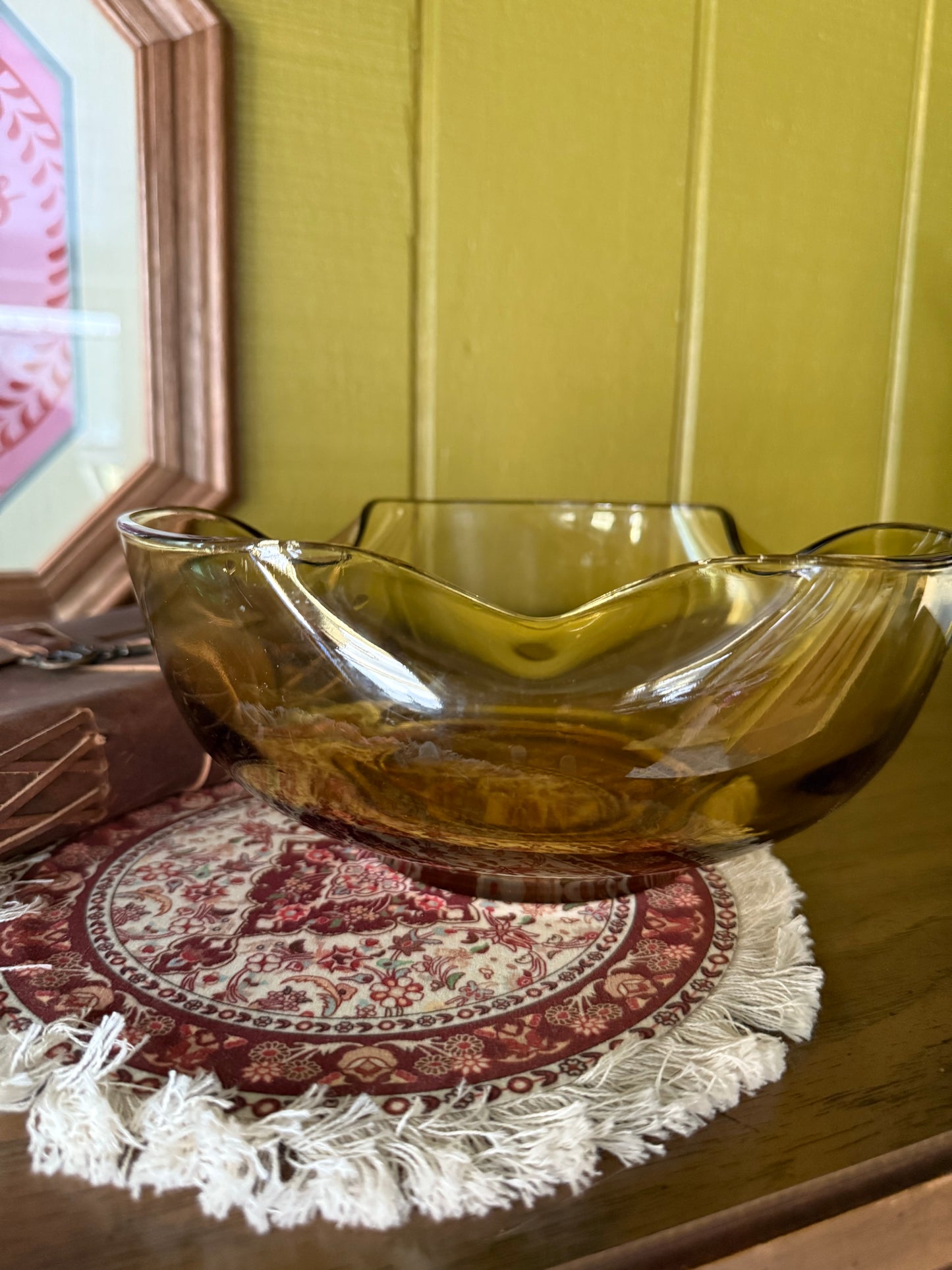 Amber Glass Bowl