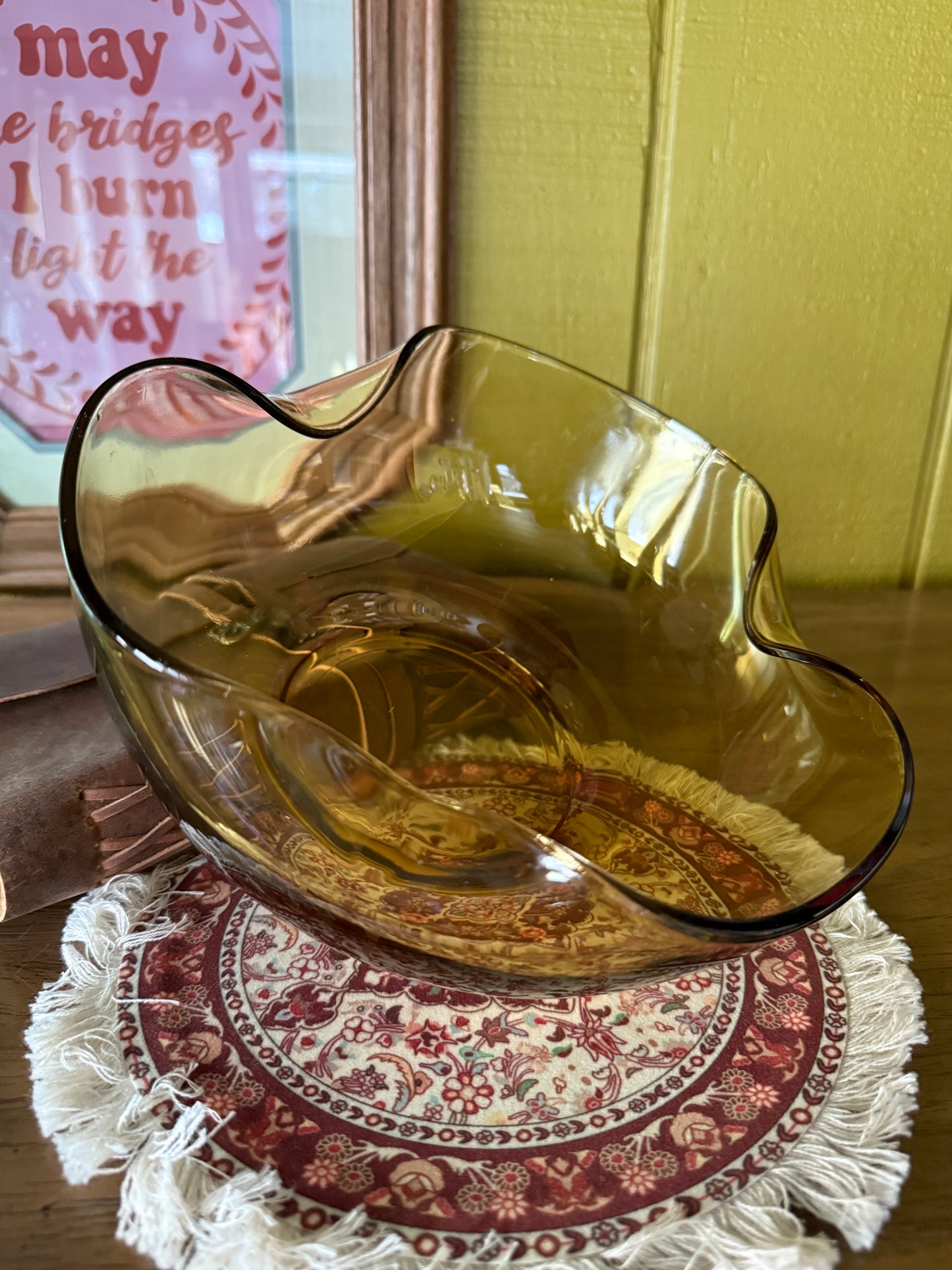 Amber Glass Bowl