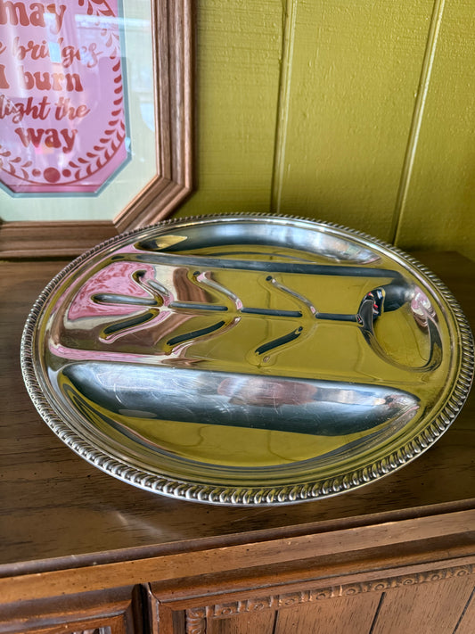 Sheffield Silver Round Meat Serving Tray