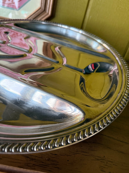 Sheffield Silver Round Meat Serving Tray