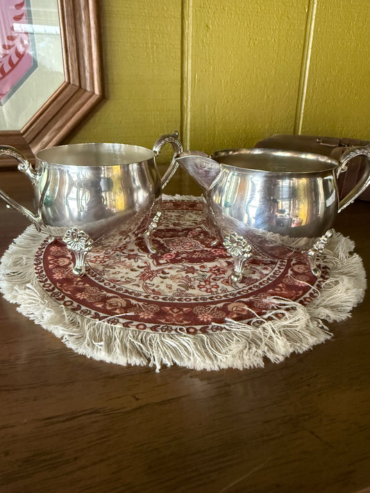 Sterling Silver Creamer and Sugar Dish