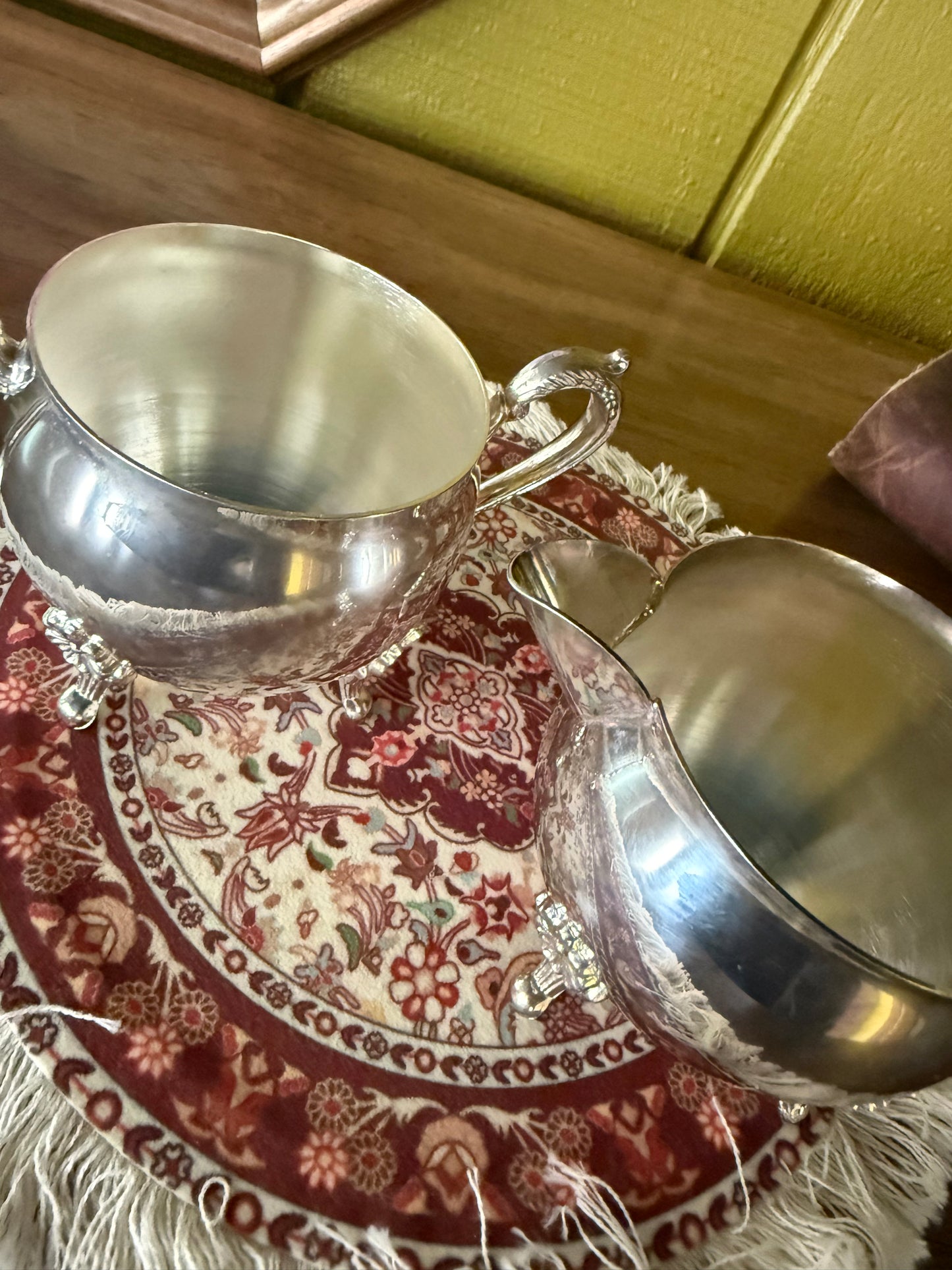 Sterling Silver Creamer and Sugar Dish